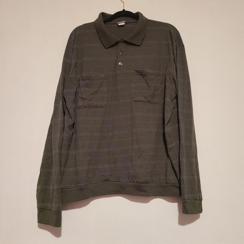 Men's Haband Long Sleeve Polo Collared Shirt Size XL